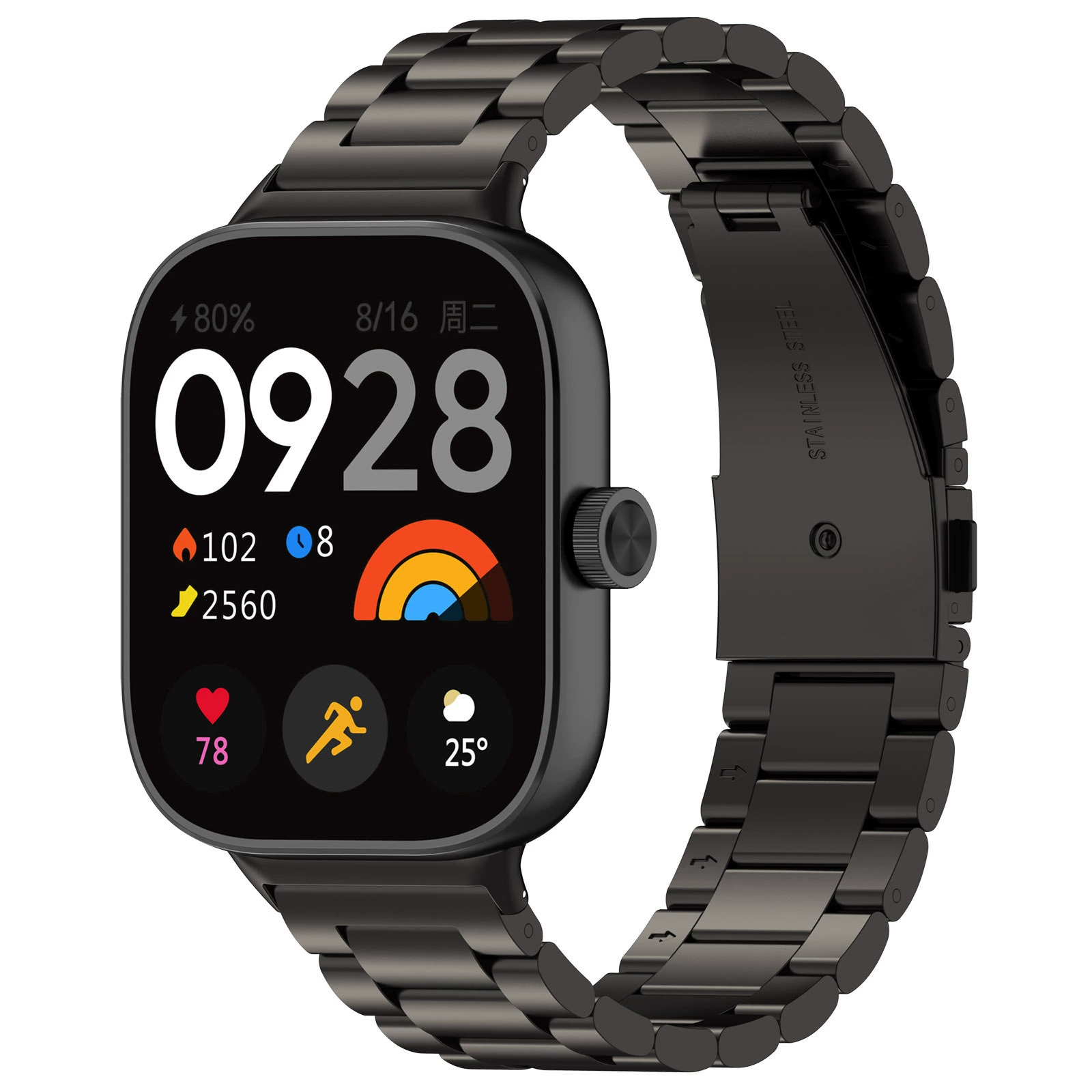 Factory suitable for Redmi watch4 solid three-bead metal strap Redmi watch 4 Xiaomi 9Pro/8Pro strap