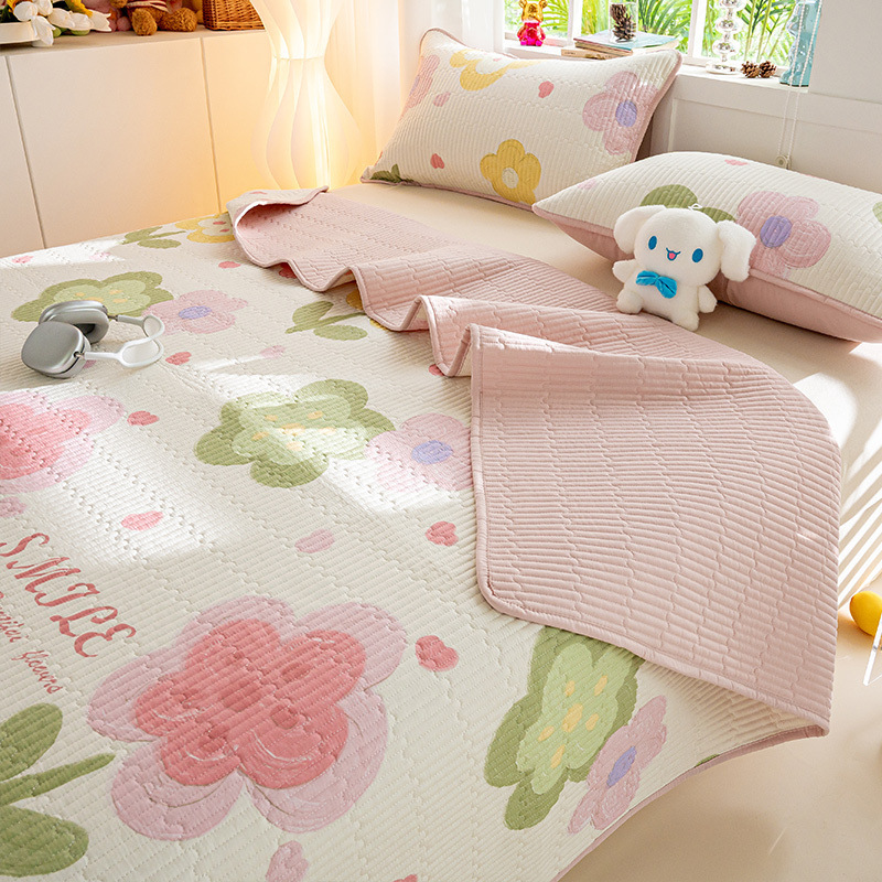 Tapa de cama de algodón de verano de una sola pieza 2025 nuevo traje de tres piezas de sábanas acolchadas de tatami de algodón universal de cuatro estaciones