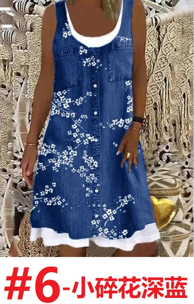 #6 small floral dark blue