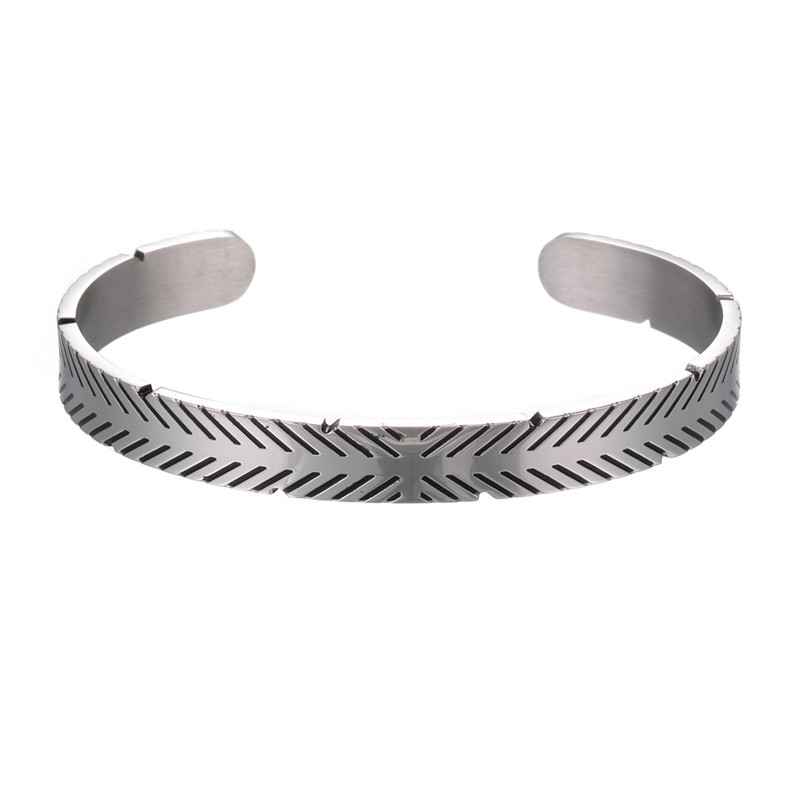 Titanium Steel Simple Open Bracelet display picture 2