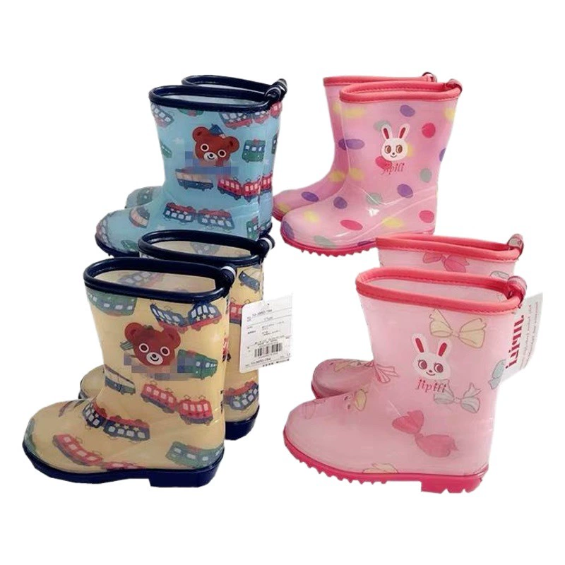 Оптовые милые водонепроницаемые резиновые туфли с длинными трубками для мальчиков и девочек, нескользящие, износостойкие, модные и доставка в детском саду.