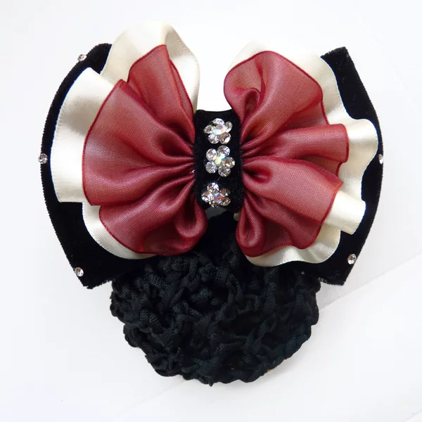 Professional hair flower female double-layer yarn hair accessories nurse hairpin bank hotel waiter work hair accessories stewardess pan head net