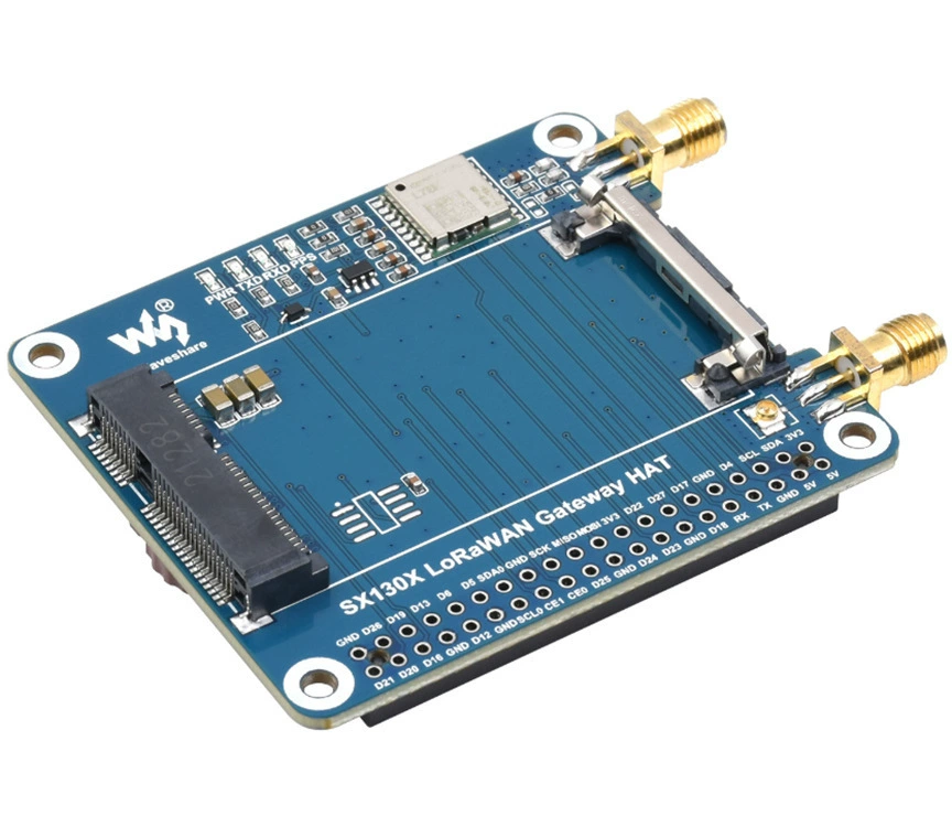 SX1302 868M LoRaWAN gateway module expansion board Raspberry Pi L76K standard Mini-PCIe interface