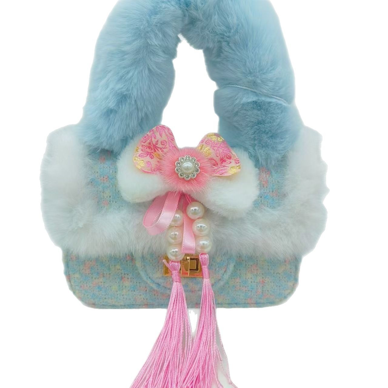 Guofeng bolso infantil bolso de peluche bolso de hombro mochila princesa bolso de cambio bolso accesorios bolso pequeño