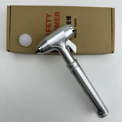 Car Safety Hammer, Alloy Multi-Functional Escape Hammer, Car Window Glass Breaker, Car-Mounted Self-Defense Hammer, One-Second Window-Breaking Tool (Qəza çəkici) - silver-tungsten-steel-head