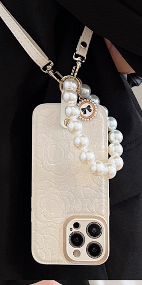 Estilo Chanel Camellia parche para Apple 15/13 caja del teléfono Huawei mate40pro mate50 femenino Nuevo