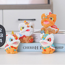 醒狮摆件新中式国潮风招财进宝茶宠汽车桌面装饰可爱家居饰品送礼