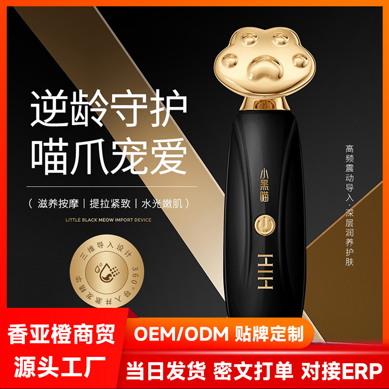 HIH small black meow lift introduction instrument massage beauty instrument lift face eye vibration sound wave massage instrument
