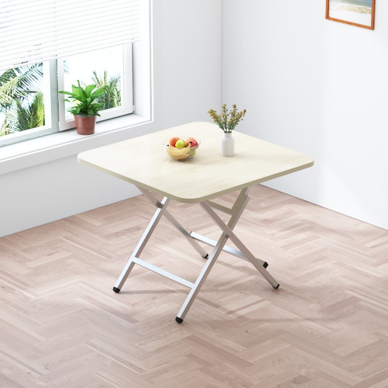 Mesa plegable, mesa de comedor casera, mesa de comedor portátil simple, mesa cuadrada de alquiler, mesa cuadrada simple de comedor