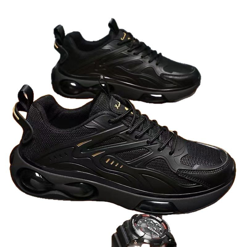 Primavera 2025 nuevos zapatos de moda casuales de todo fósforo de alto valor zapatos deportivos elásticos de palomitas de maíz para hombres de moda