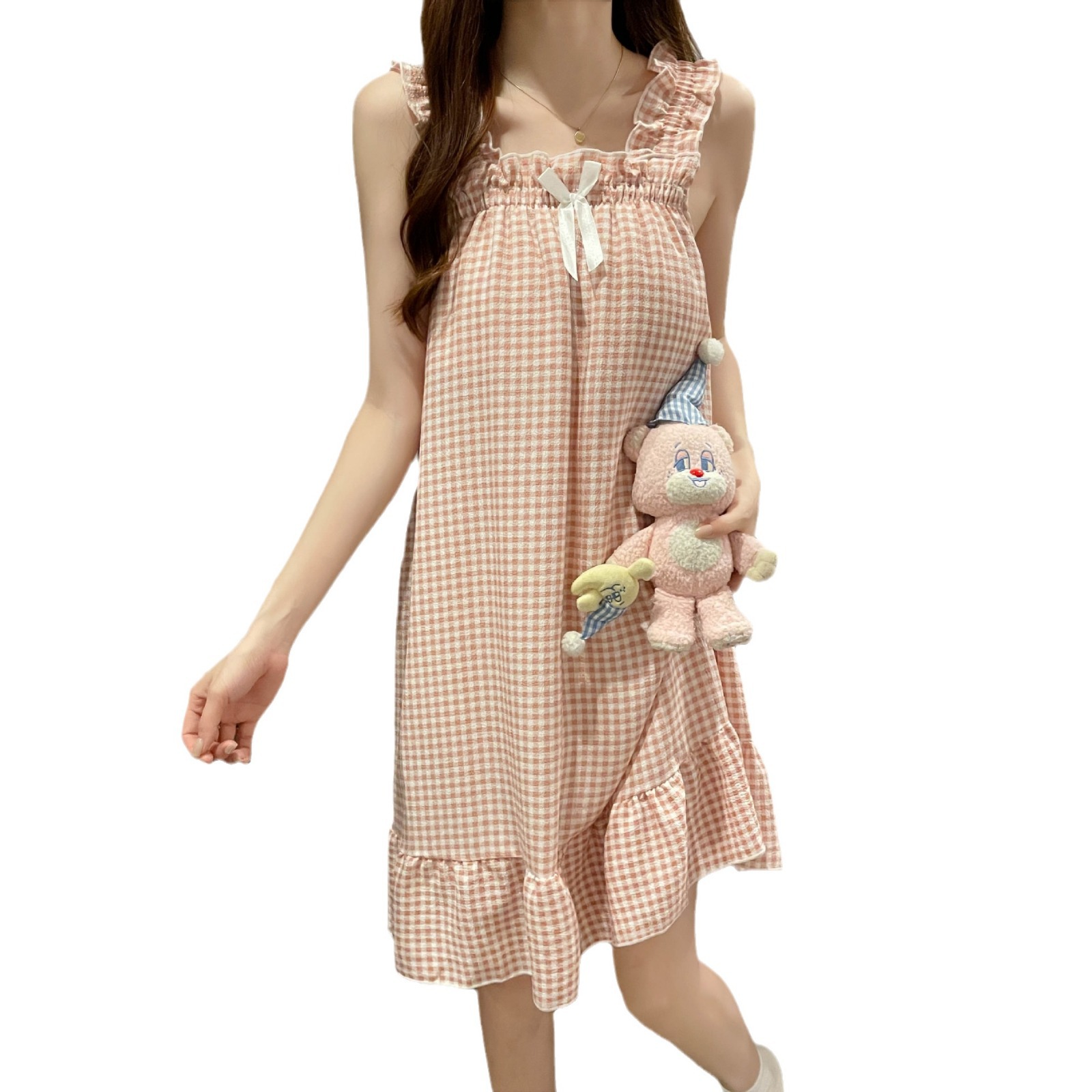 2024 pijamas de verano mujeres en vivo espuma explosiva con cojín de pecho sexy cabina dulce lindas pijamas ropa para el hogar