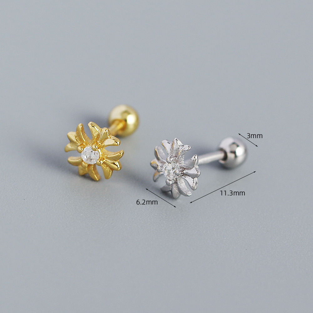 Fashion Geometric Sterling Silver Plating Ear Studs 1 Pair