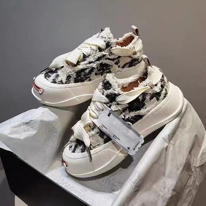 Smiley Face Canvas Shoes 2.0 Zhao Lusi and Tan Jianci Same Style Shoes Unisex Thick-Soled Shoes Smiley Face Shoes Half-Slipper Couple Shoes