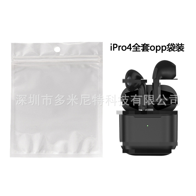 Transfronterizo real auricular Bluetooth inalámbrico Pro4 macaron estéreo deportes Touch Generación de auriculares Negro