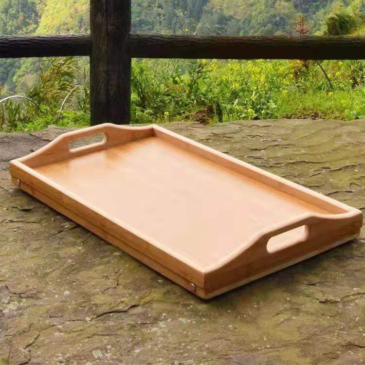 Bandeja Plegable para Cama de Bambú con Patas Rectangular image 4