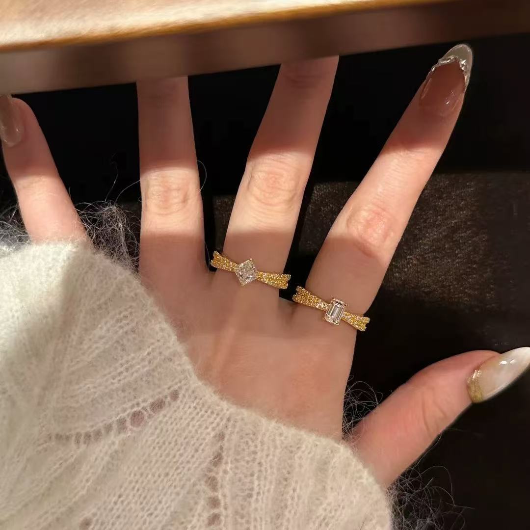 Designer Galaxy Star Ring Sparkling Micro Pave Rock Candy Style_voghion.com