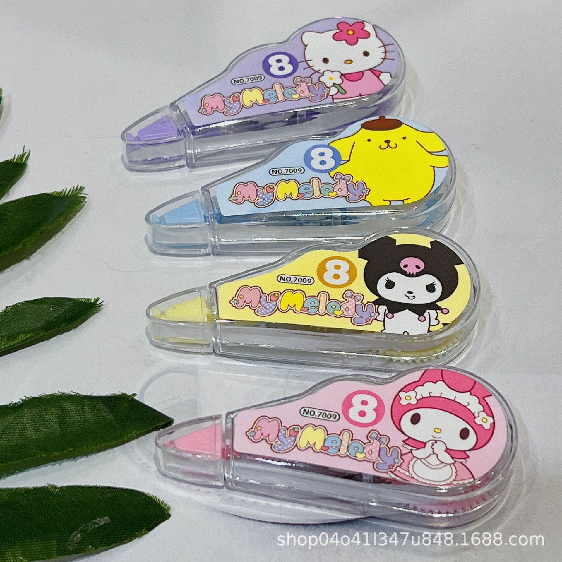 7009 Sanrio cinta de corrección de dibujos animados lindo mini estudiante creativo 4 Pack palabras equivocadas corrección conveniente y rápido