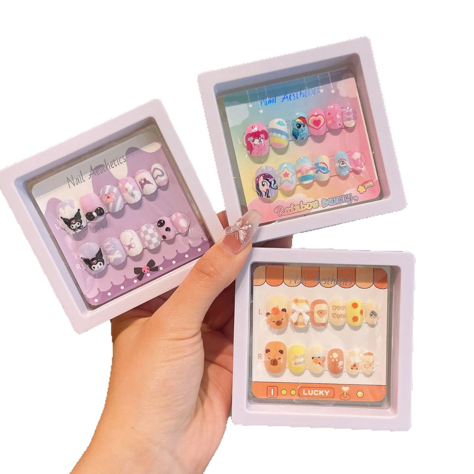 Nuevo pegatina de uñas para niños Pequeño Maculome vestir dibujos animados de uñas niñas lindas piezas de uñas productos terminados