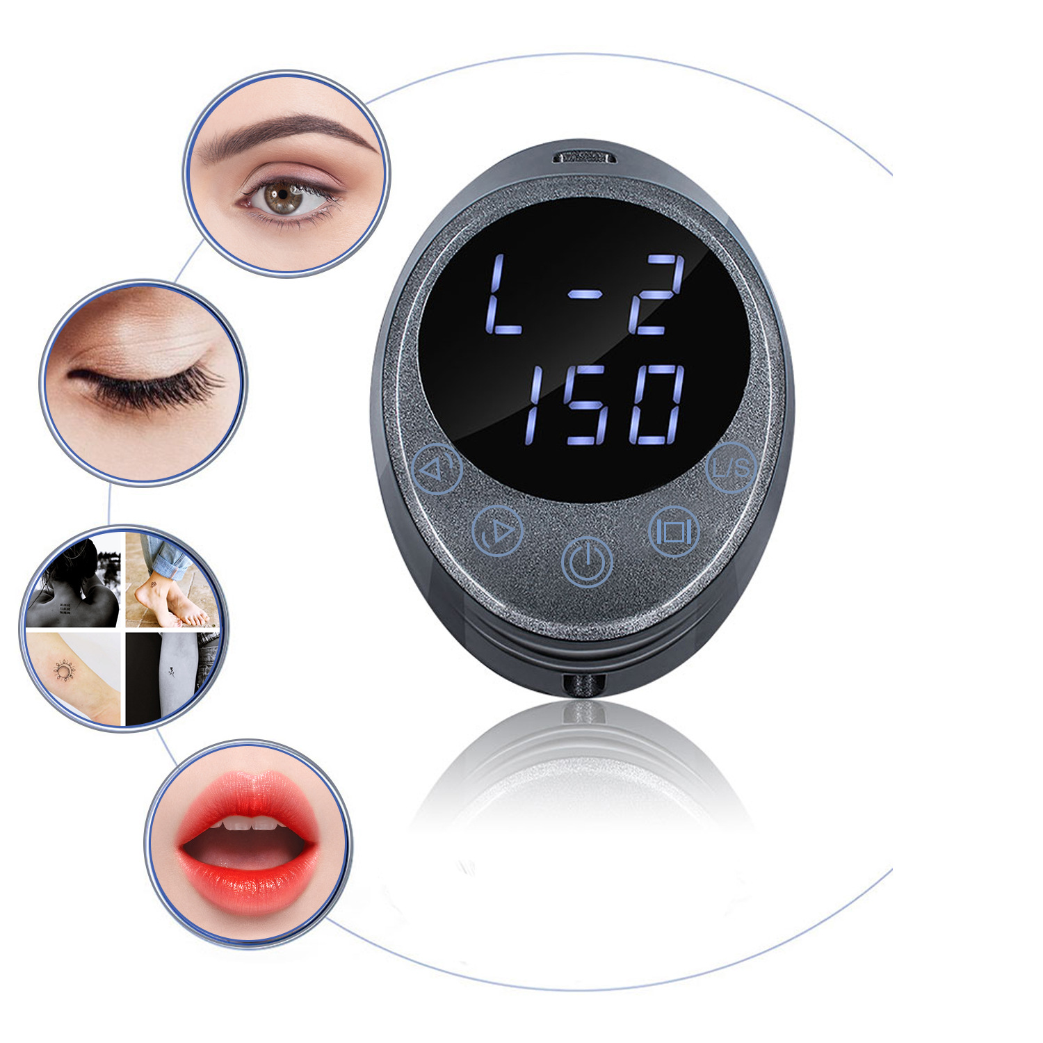 Fuente de alimentación de bordado OLED pantalla de alta definición tatuaje multifuncional, pequeño y conveniente artículo de bordado