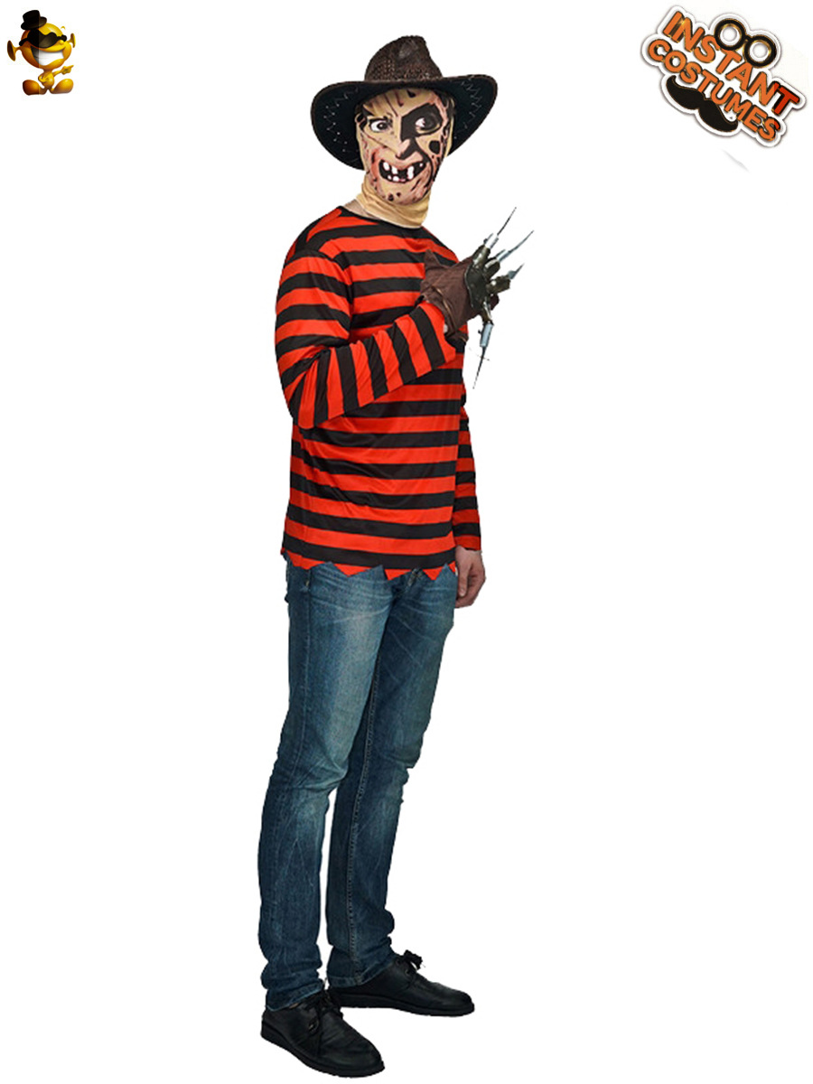 Halloween traje de rayas Halloween carnaval asesino masculino Cosplay disfraces al por mayor
