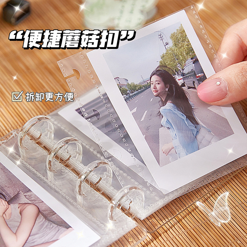 Nuevo libro de tarjetas de acrílico de hoja de oro chino, estilo chino, 3 pulgadas, colección de tarjetas pequeñas, hojas sueltas