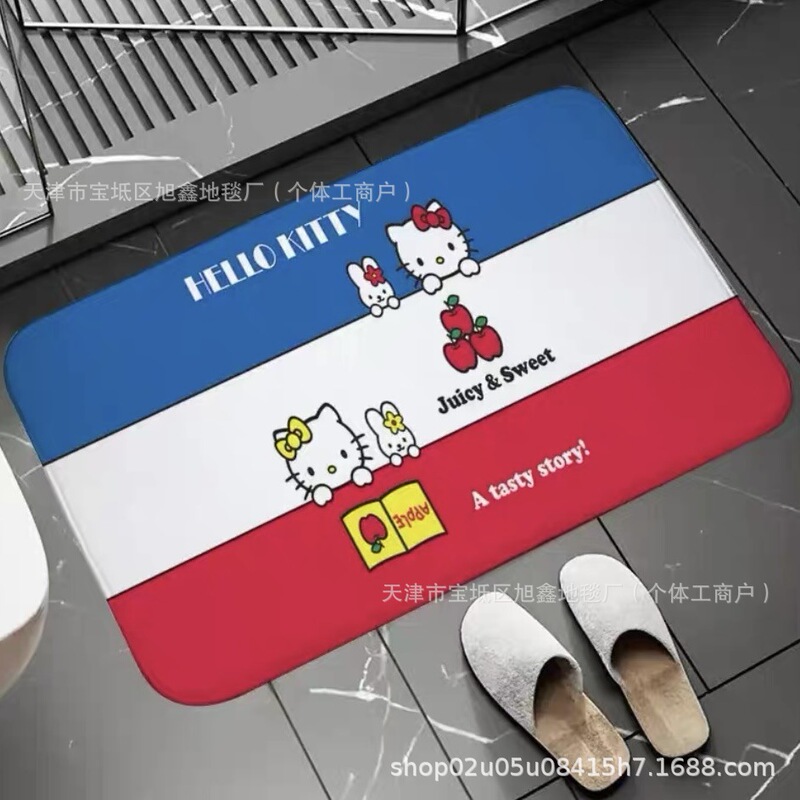 クロスボーダー Amazon 漫画 kt 猫浴室フロアマットフランネルキッチンドア滑り止めフットマットはラベルで発送できます|undefined