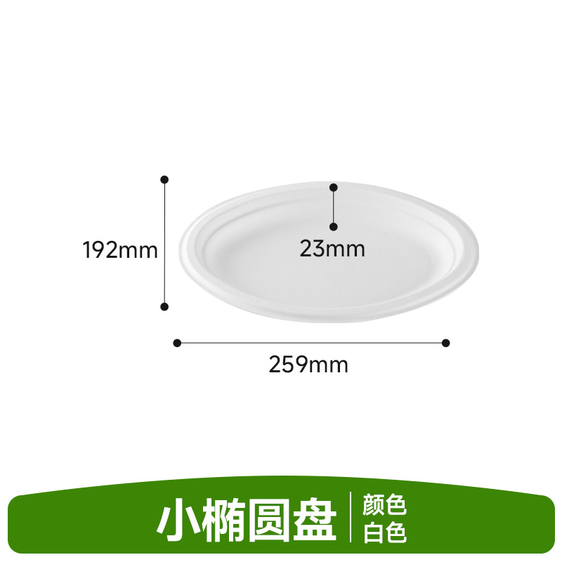 Small Oval Bagasse Platter (White)