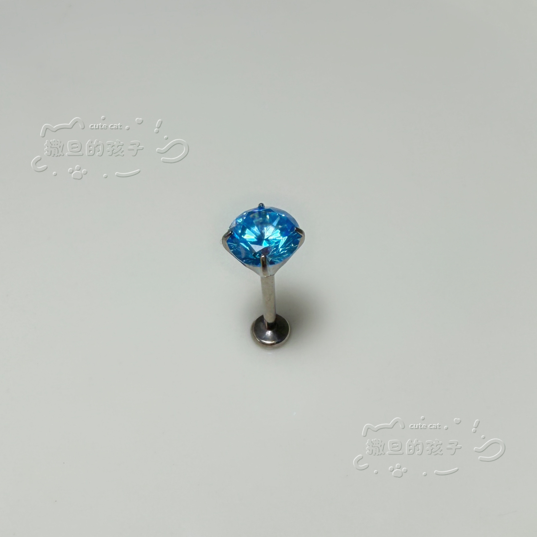 Satan's Child Senior Art Student F136 Titanium Alloy Lip Stud Big Sparkling Diamond Lip Piercing Ring Ear Cartilage Stud detail image 14