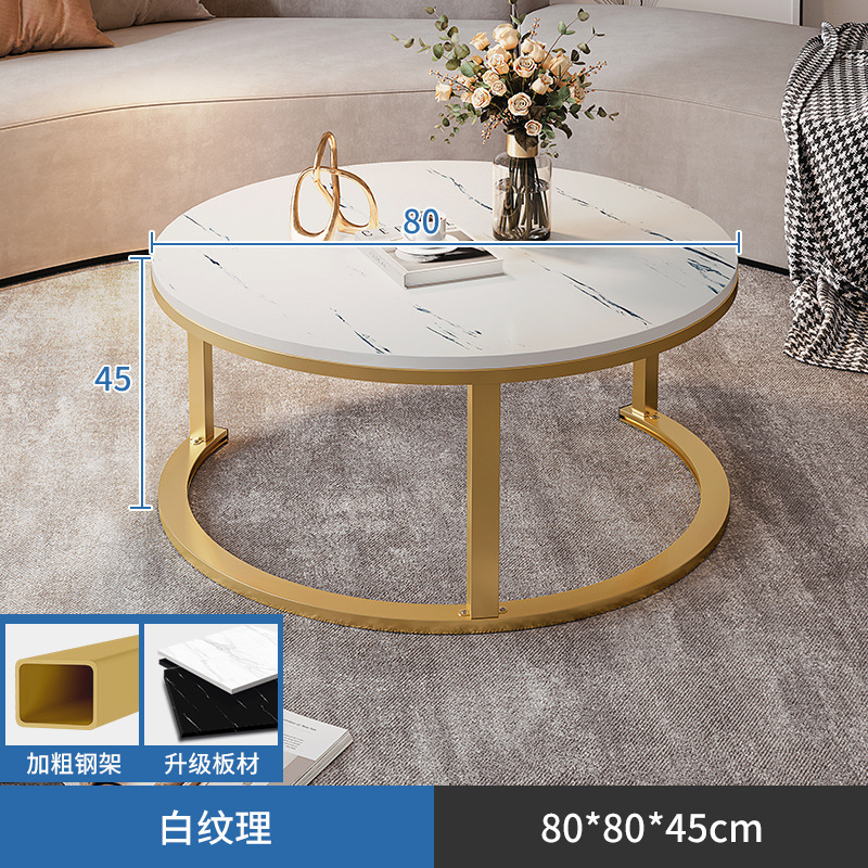 Mesa de centro de pizarra de roca 2024 nuevo estilo sala de estar hogar pequeño apartamento simple moderno sofá de lujo ligero mesa de centro pequeña redonda mesa
