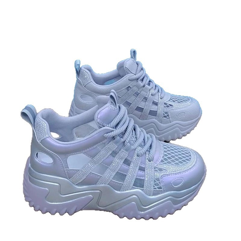 2026 verano nuevos zapatos blancos de mujer ins moda zapatos deportivos de estudiantes coreanos correa de taladro con suela gruesa versátil casual image 6