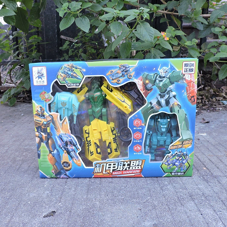 Manual transformer (Mech Federation) plastic robot toy, 24.95×9.98×16.1 cm, 2 figures, color box