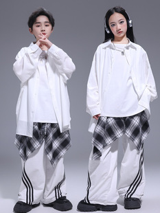 Jazz Dance Clothing Girls Suit Korean Style Crop Top Vest Jazz Sweatpants Kidsren's Fashionable Performance Clothing