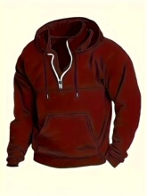 V 68135 Half Zip Hoodie Long Sleeve Top ��������ñ����