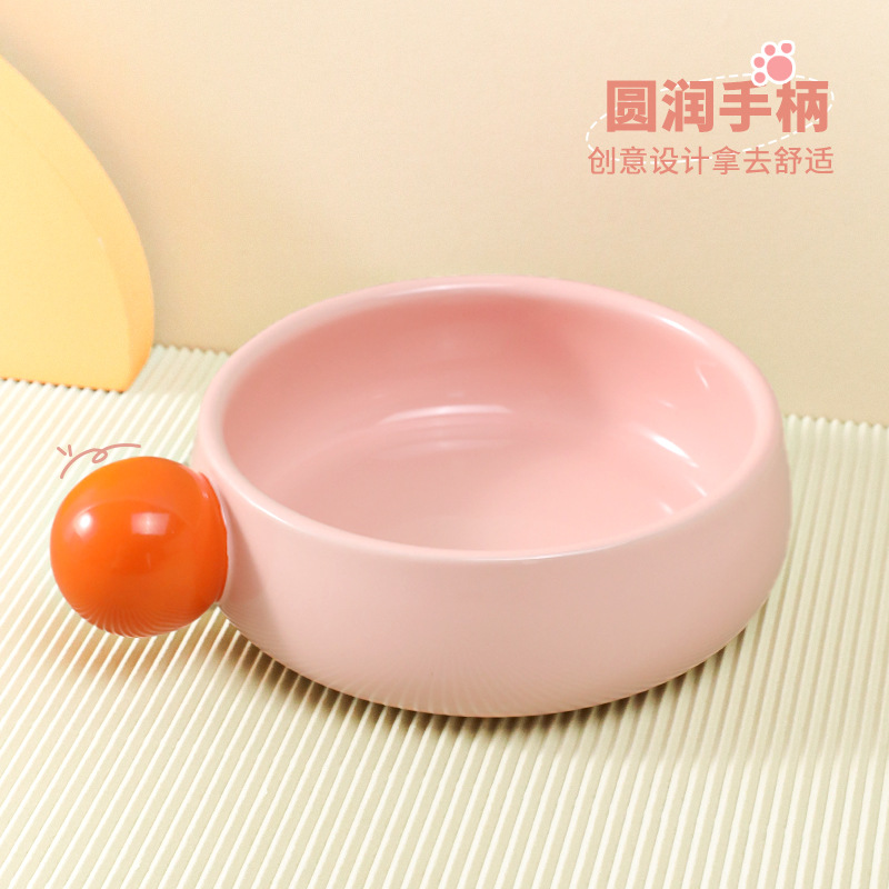 Cuenco de cerámica de frijoles de azúcar, gato, mascota, un solo tazón, barbilla anti-negra, gran calibre, canina para mascotas, tazón de cerámica para gatos, tazón doble