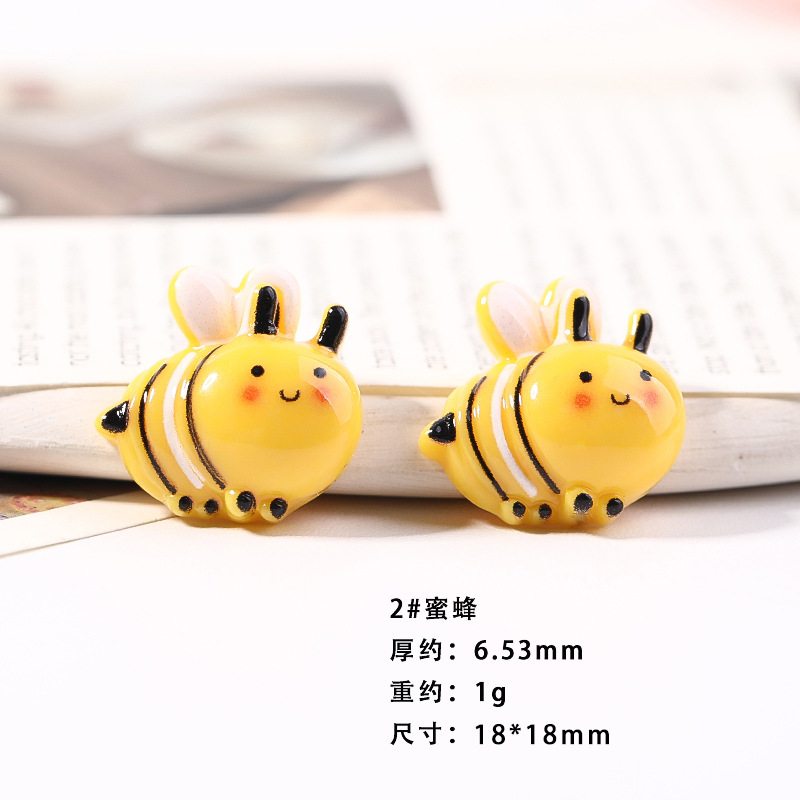 Resina accesorios de dibujos animados abeja tocado DIY accesorios de la joyería niños horquilla crema epoxi teléfono caso parche