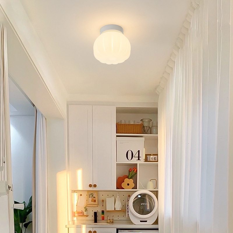 Aisle Lights Corridor Lamps Modern Simple Balcony Lights Cream Style Pumpkin Cloakroom Entrance Small Ceiling Lamp