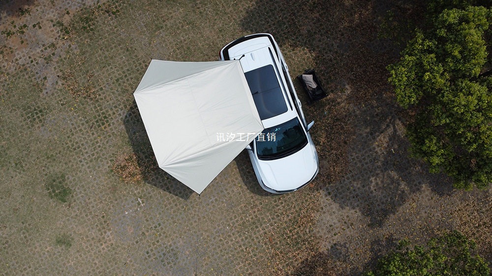 Car side awning, car tail awning, outdoor camping awning, black vinyl fabric sunshade, car tail tent, Xunxi