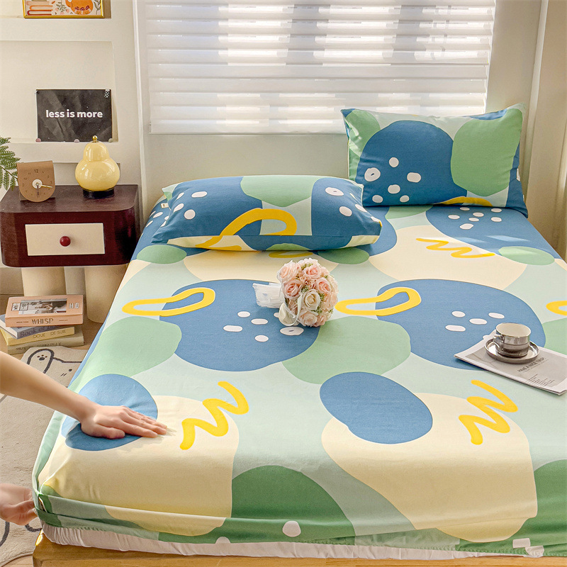 2025 nueva funda de cama de tela gruesa vieja de algodón de una sola pieza 100 funda de cama de algodón estampado funda protectora de colchón para niños individual 2