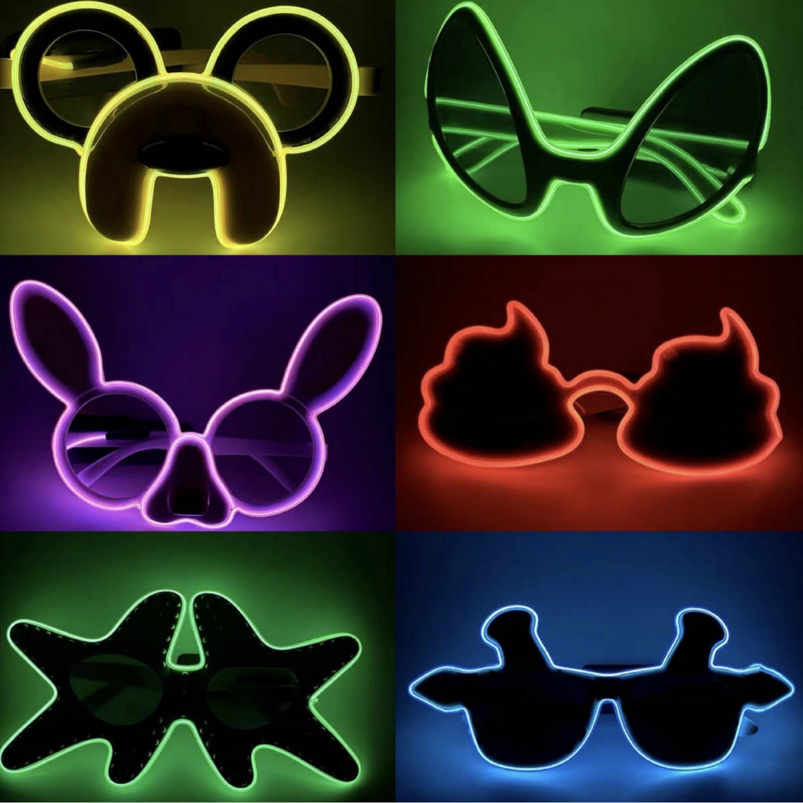 Ventas transfronterizas de gafas de fiesta luminosa led gafas de flash KTV atmósfera props de animación gafas luminosas vino