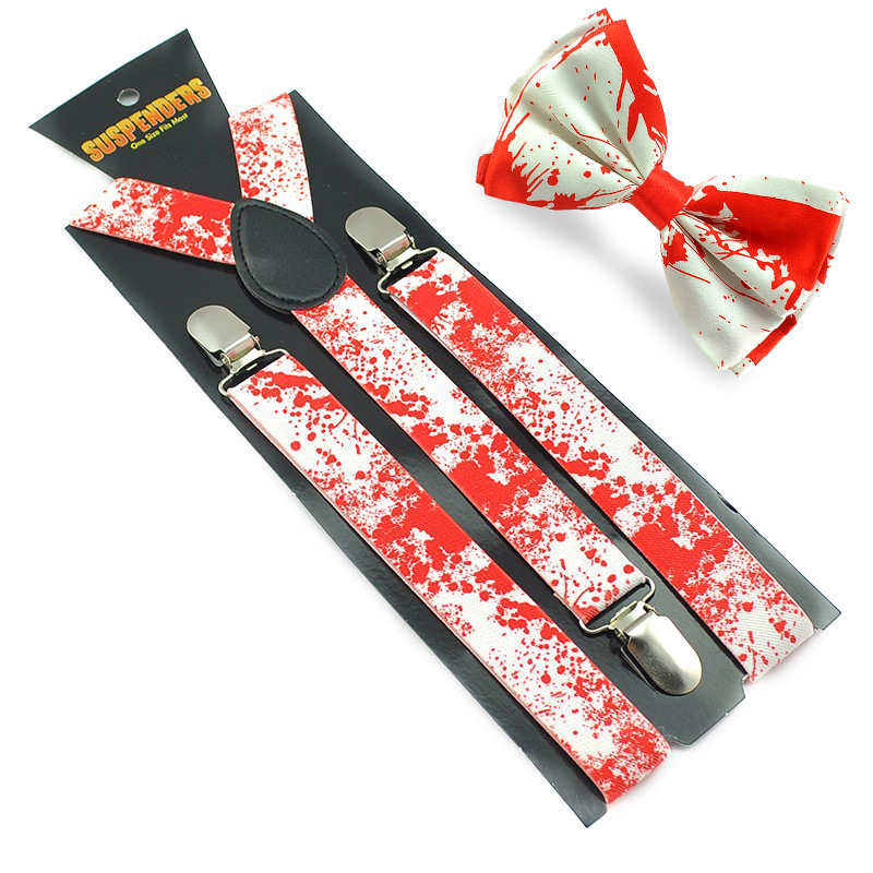 Suministros para disfraces de disfraces de Halloween: calcetines de sangre, guantes de sangre, delantal de sangre, cuchillo de sangre, pancarta de cuerdas, decoración colgante.