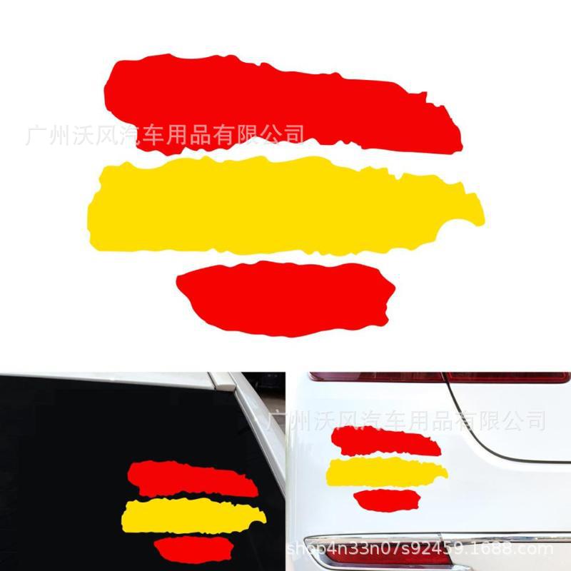 跨境车贴 西班牙国旗反光车贴三色贴摩托车贴冰箱装饰汽车贴 D266