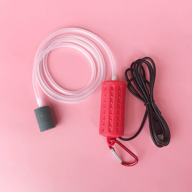 USB бесшумный кислородный насос портативный аэратор для аквариума, силиконовый корпус, микродвигатель DC 5V, 7×3 см