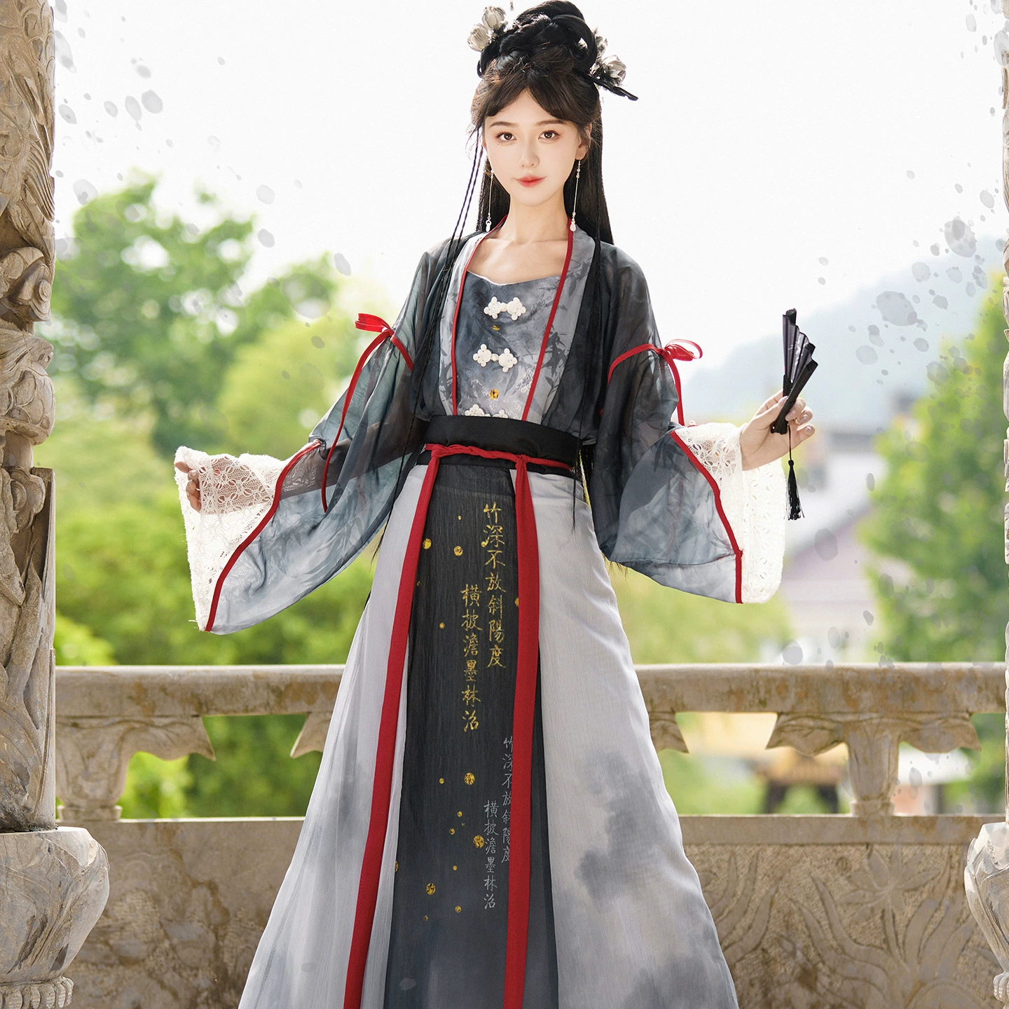 Новый оригинальный Hanfu для женщин, юбка Ru в древнем стиле для взрослых длиной до талии, летний женский комплект элементов Han, улучшенный для повседневного ношения.