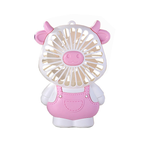 Cartoon Mini Cute Animal Fan Portable Lanyard USB Charging Light Small Fan Gift for Children and Students
