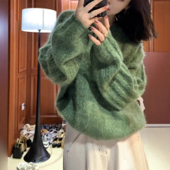 复古麻花慵懒风软糯长袖毛衣女2025秋季新款宽松显瘦百搭针织上衣
