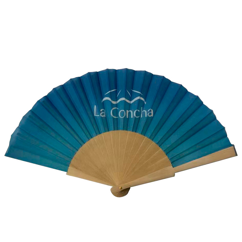 Fan publicitario, fábrica de madera, ventilador plegable, ventilador de madera español, ventilador plegable de regalo