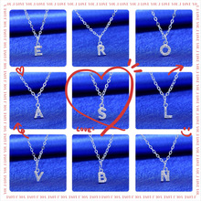 26英文字母项链方块满钻水晶轻奢小众高级感锁骨姓氏吊坠项链批发