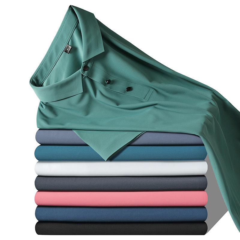 2023 nuevo polo de hombre de verano de color sólido simple chaqueta casual de hombre de gran tamaño con cuello corto