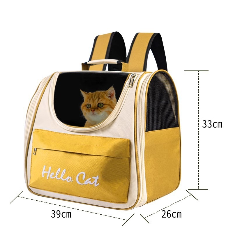 猫バッグ、旅行用ペットバックパック、キャビン猫スクールバッグ、ショルダーケージ、多機能バッグ、車載折りたたみ、なだめる、傷防止|undefined
