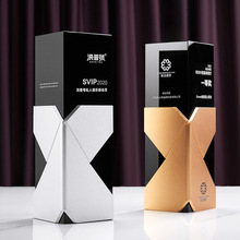 黑水晶奖杯创意奖牌授权牌年会冠军荣誉奖牌高档金属奖杯